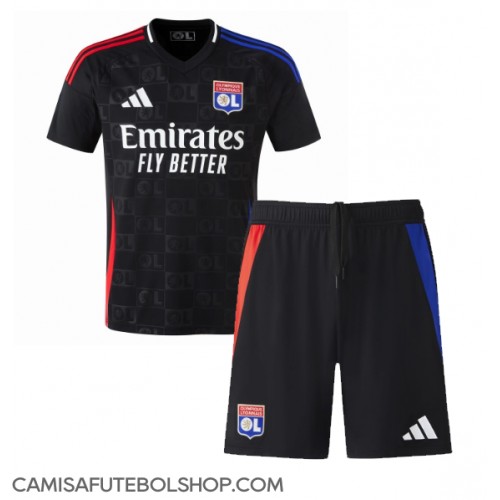 Camisa de time de futebol Olympique Lyonnais Replicas 2º Equipamento Infantil 2024-25 Manga Curta (+ Calças curtas)